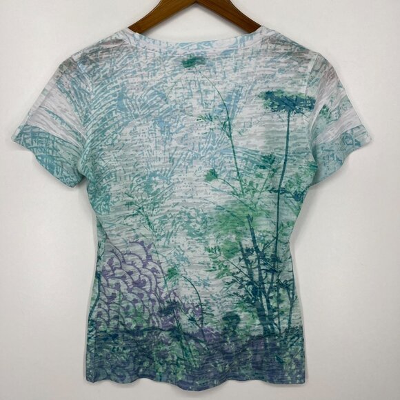 Kuhl T-Shirt Women's M Multicolor Short Sleeve Nature Print Made in USA - Picture 6 of 8